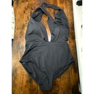 Lulus One Piece Swimsuit Women Small Black Deep V Halter Multiway MC35599601